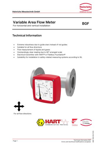 Variable Area Flow Meter