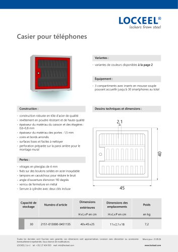 Casier pour t&eacute;l&eacute;phones