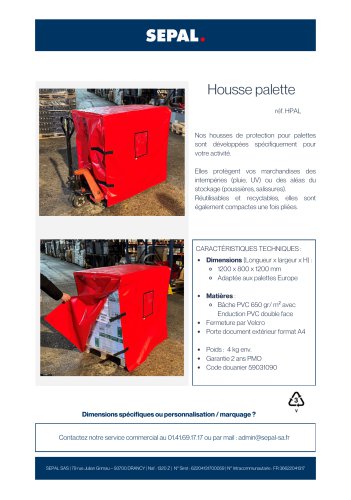 Housse pour Palette 