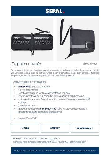 Organiseur 14 clés 