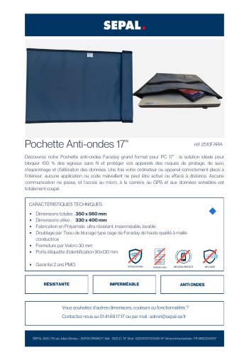 Pochette Anti-ondes 17"