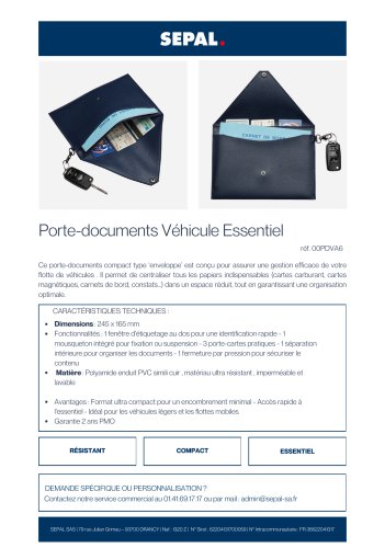  Porte-documents Véhicule Essentiel