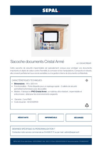 Sacoche Documents - Cristal Armé