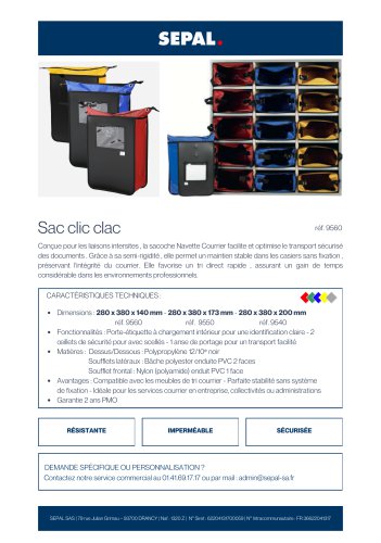  Sacoche navette courrier CLIC-CLAC