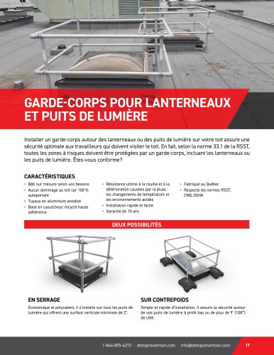 GARDE-CORPS POUR LANTERNEAUX  ET PUITS DE LUMIÈRE