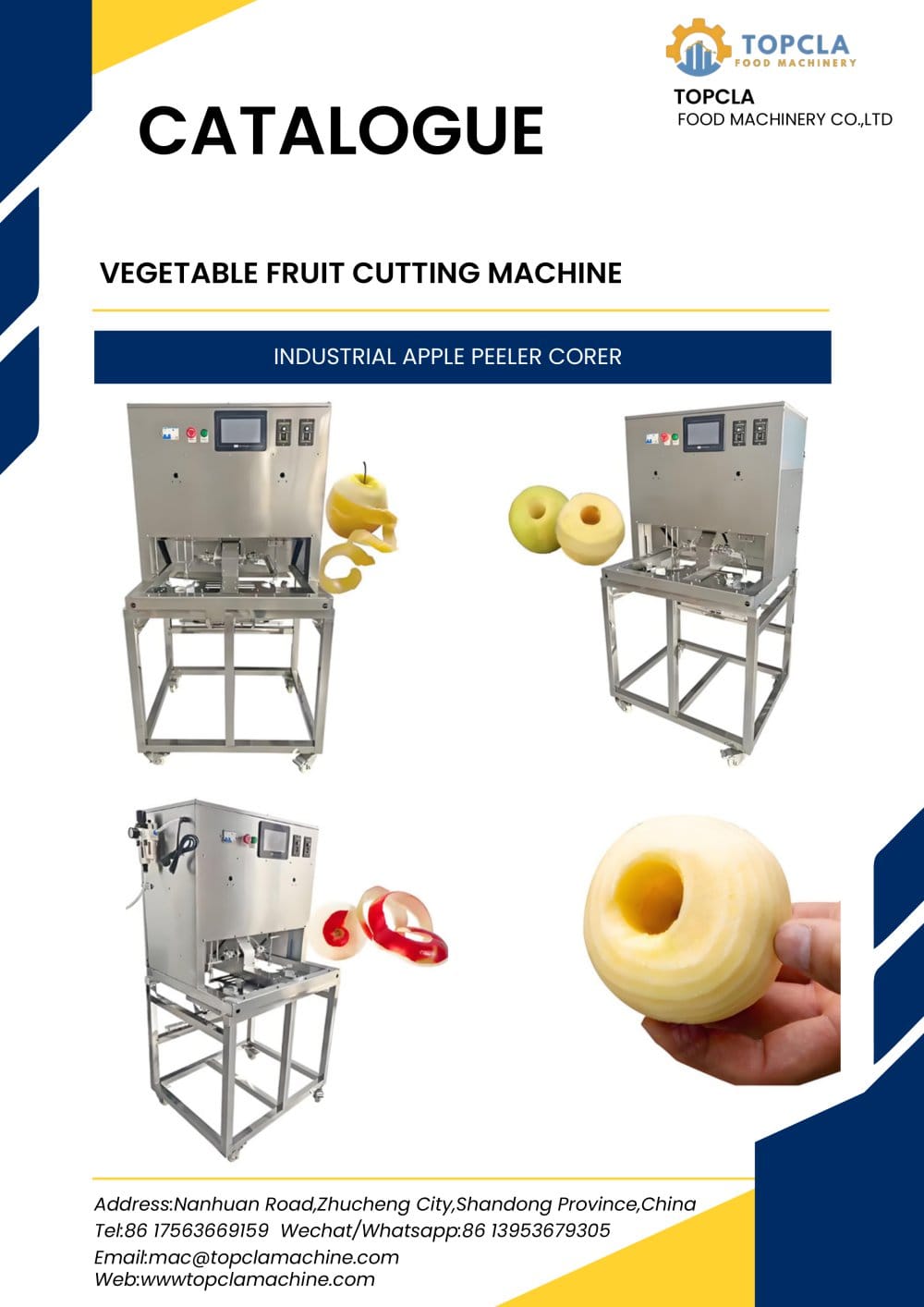 INDUSTRIAL APPLE PEELER CORER - TOPCLA FOOD MACHINERY CO., LTD