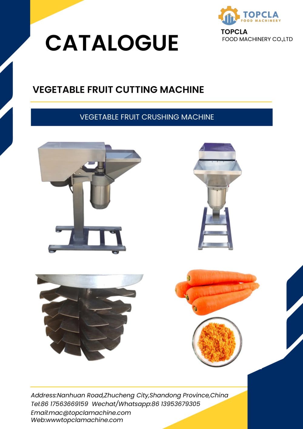 VEGETABLE FRUIT CRUSHING MACHINE - TOPCLA FOOD MACHINERY CO., LTD