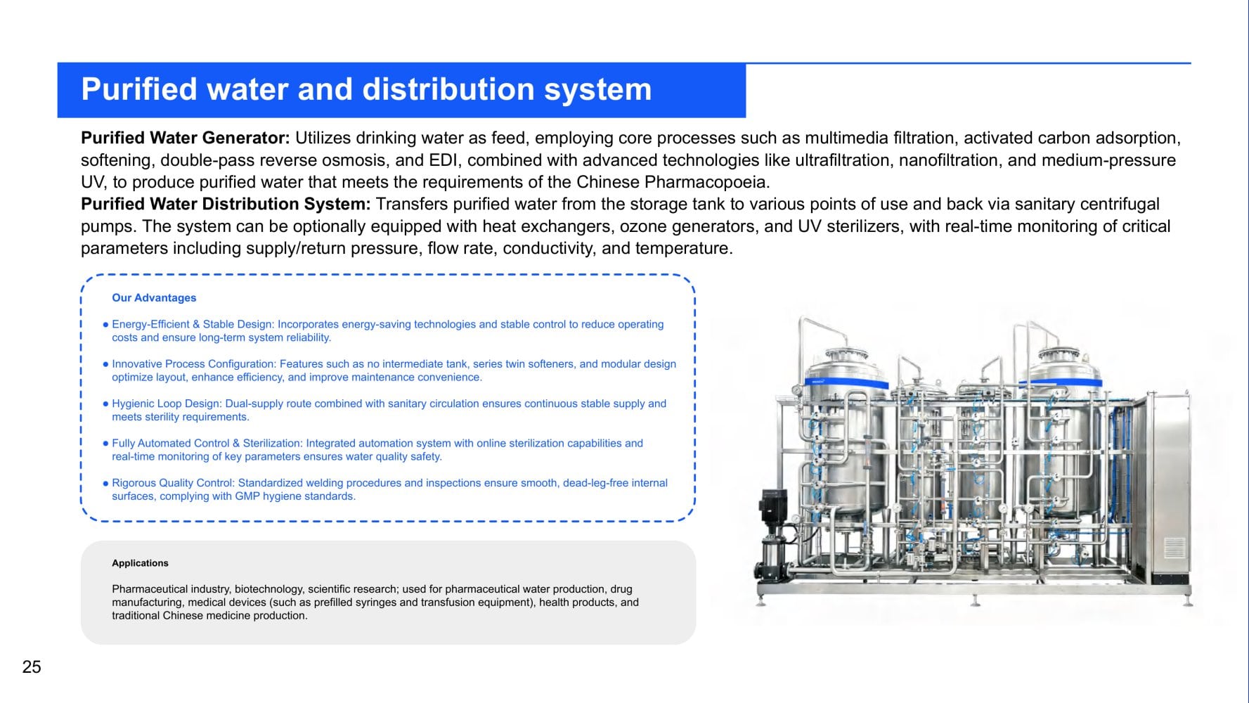 Purified water and distribution system - Renox Flow
