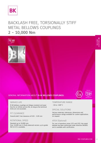 METAL BELLOW COUPLINGS