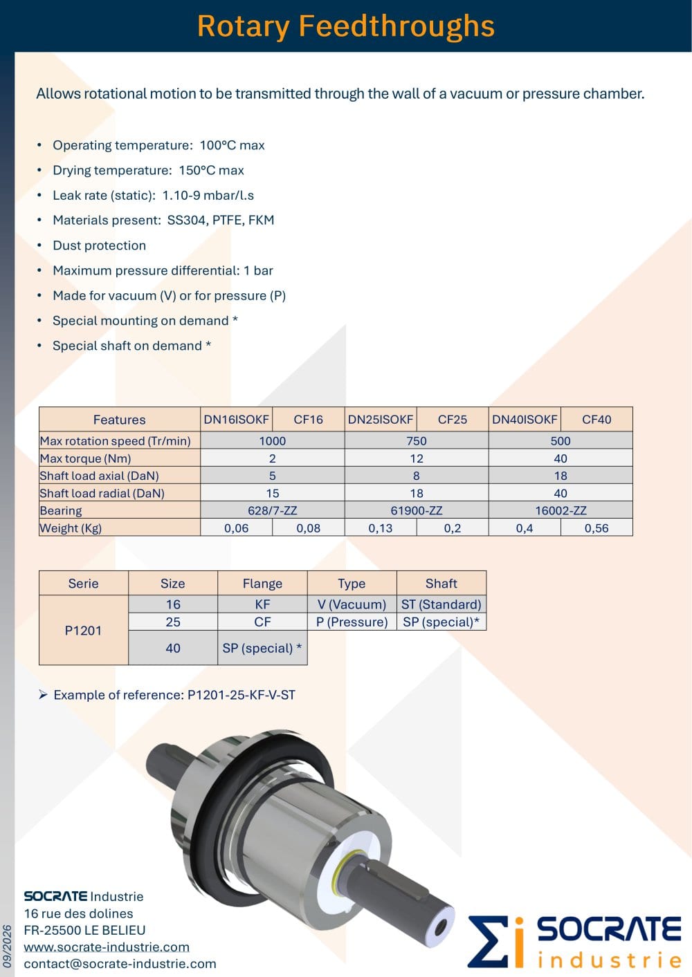 Rotary Feedthroughs - Socrate Industrie
