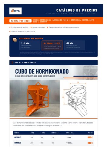 CAT&Aacute;LOGO DE PRECIOS