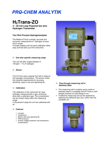 Product data sheet H₂-Trans ZO