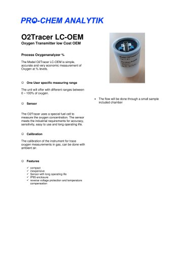 Product data sheet O2Tracer LC-OEM