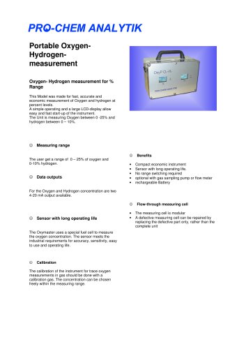 Product data sheet OxyP % - H₂