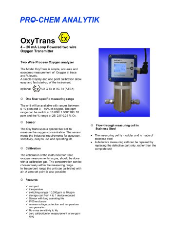 Product data sheet OxyTrans II
