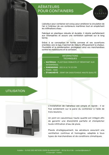 AÉRATEURS  POUR CONTAINERS