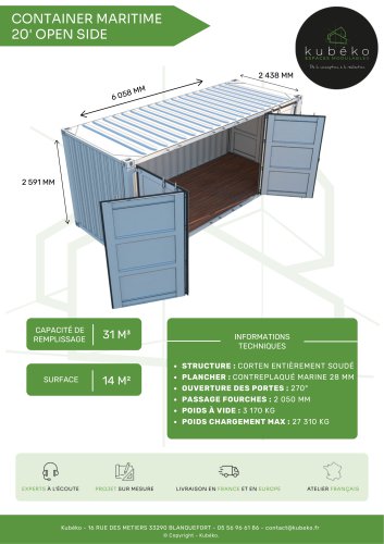 CONTAINER MARITIME 20' OPEN SIDE