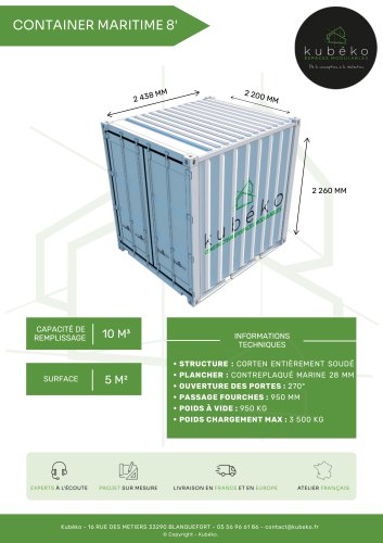 CONTAINER MARITIME 8'