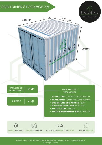 Container de stockage 7,5 pieds