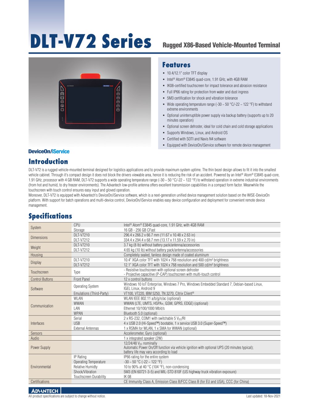 DLT-V72 Series - ADVANTECH