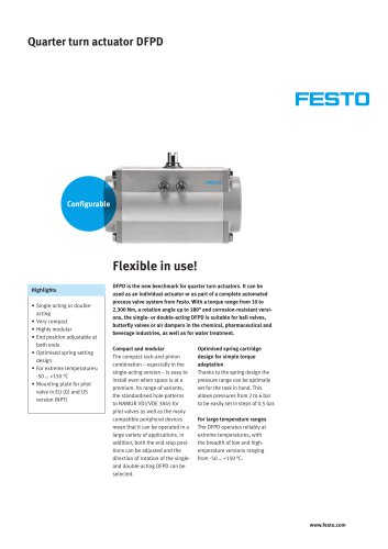 Quarter turn actuator DFPD