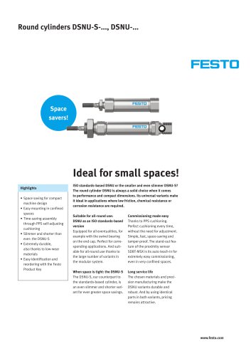 Round cylinders DSNU-S series, DSNU series