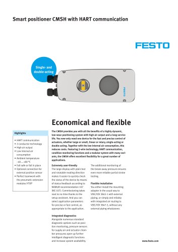 Smart positioner CMSH with HART communication