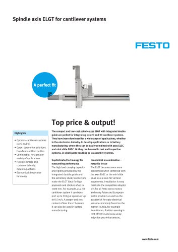 Spindle axis ELGT for cantilever systems