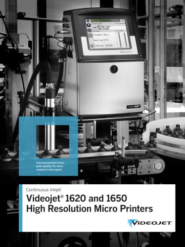 Videojet® 1620 and 1650 High Resolution Micro Printers