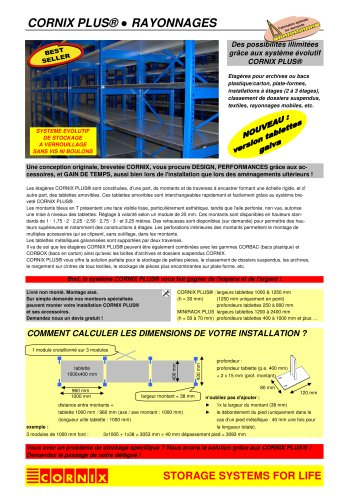 Rayonnages à tablettes CORNIX PLUS® galva