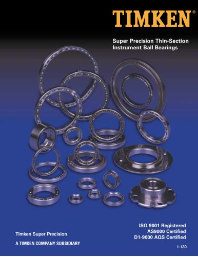 Super Precision Thin-Section Instrument Ball Bearings Catalog