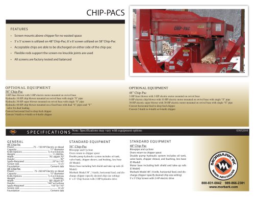 48″ & 58″ Chip Pacs