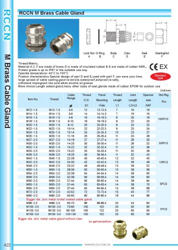 M Brass Cable Gland