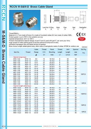 M-S&M-D Brass Cable Gland