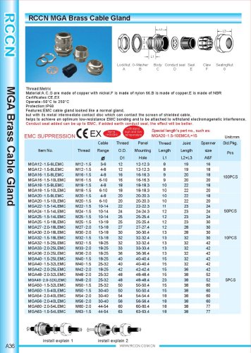 MGA Brass Cable Gland