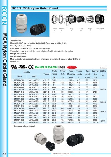 MGA Nylon Cable Gland