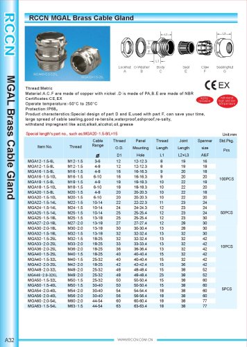 MGAL Brass Cable Gland