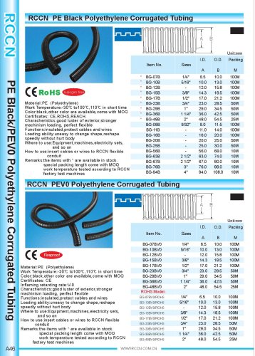 PE Black Polyethylene Corrugated Tubing