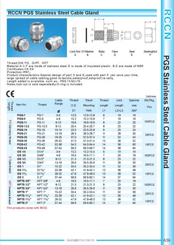 PGS Stainless Steel Cable Gland