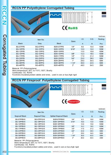 PP Polyethylene Corrugated Tubing