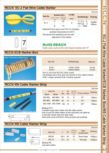 RCCN  EC-J Flat Wire Cable Marker