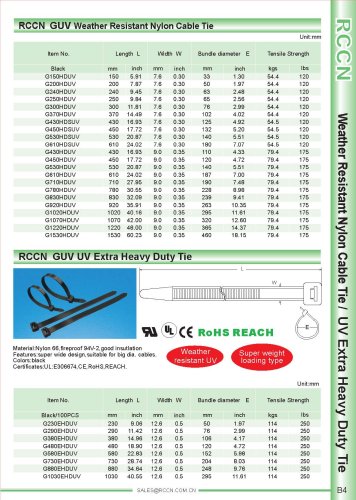 RCCN  GUV Weather Resistant Nylon Cable Tie B4