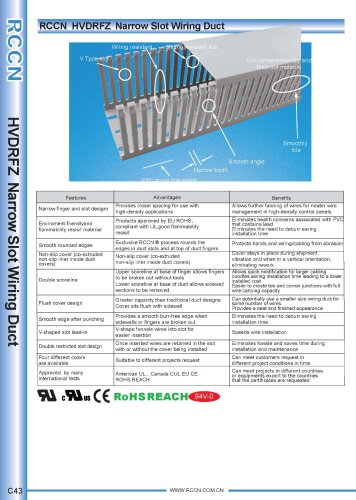 RCCN  HVDRFZ  Narrow Slot Wiring Duct C43