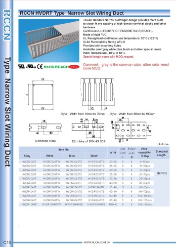 RCCN HVDRT Type  Narrow Slot Wiring Duct C15