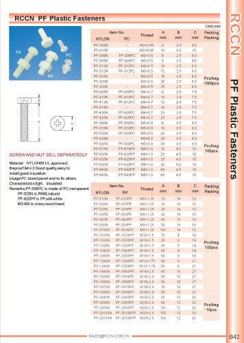 RCCN  PF Plastic Fasteners