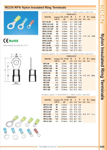 RCCN RFN Nylon Insulated Ring Terminals