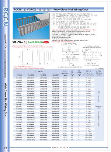 RCCN  VDRC Type  Wide Close Slot Wiring Duct C9