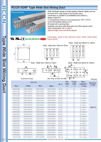 RCCN VDRF Type Wide Slot Wiring Duct C1