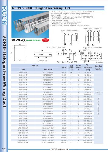 RCCN  VDRHF Halogen Free Wiring Duct C31