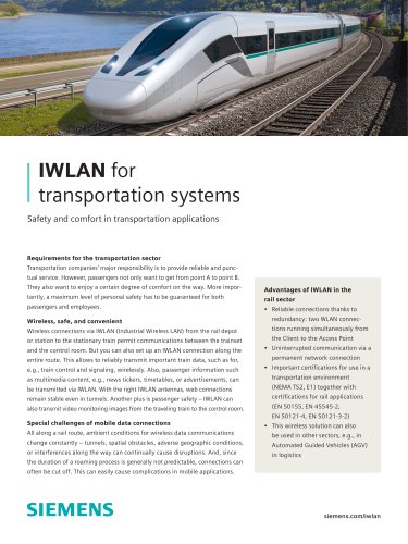 IWLAN for transportation systems